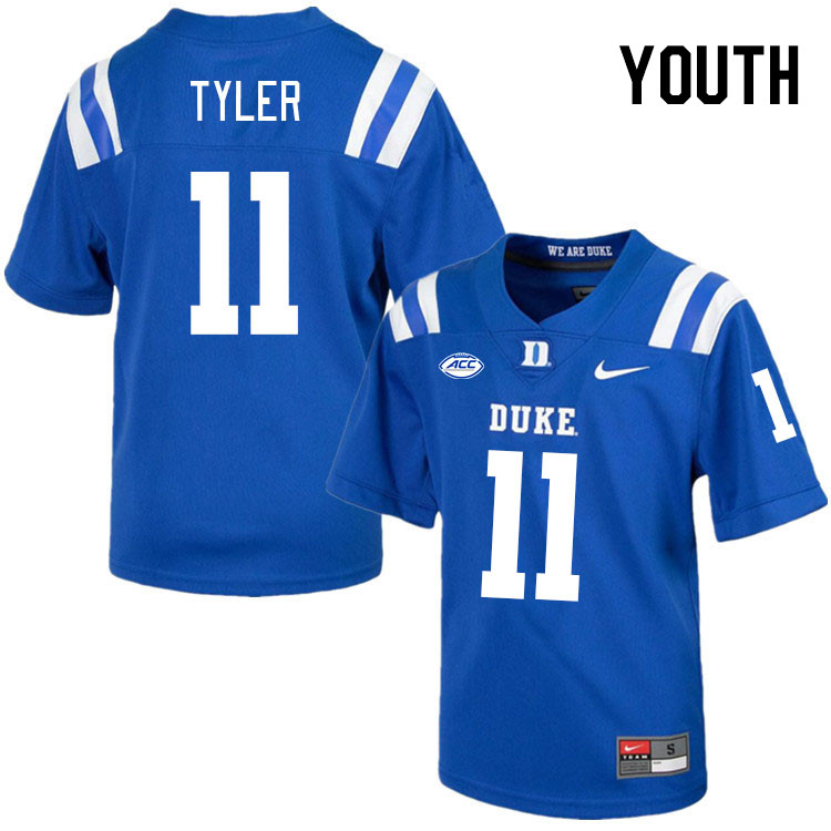 Youth #11 Chase Tyler Duke Blue Devils College Football Jerseys Stitched-Royal